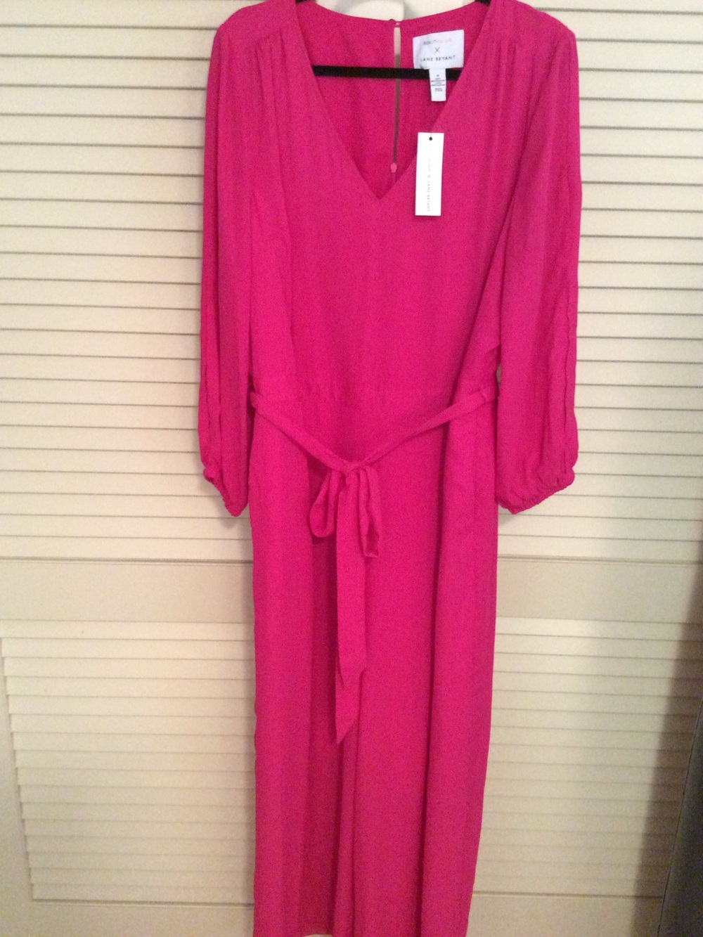 Lane Bryant Beauticurve Collection Hot Pink V-Neck Jumpsuit size 18 - Picture 1 of 10